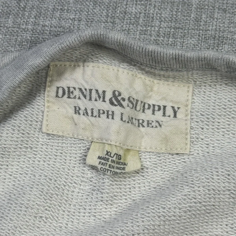 Denim & Supply Ralph Lauren Indian Head Chief Crew Neck Sweatshirt Mens XL Gray - Picture 2 of 12